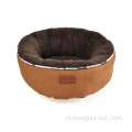 Klassiek zacht canvas fluwelen kattenhond rond bed